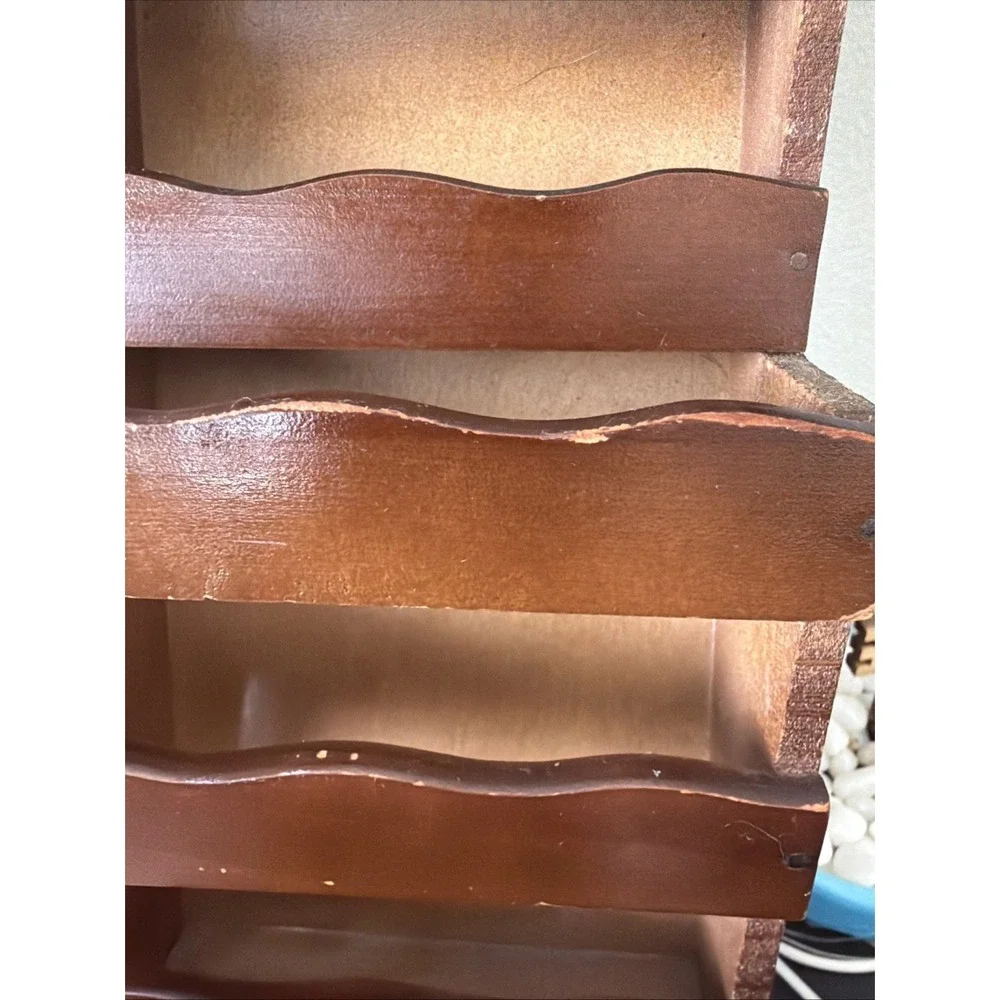 Vintage Wooden Letter/Bills/Holder Mail Organizer Wall Mount 20.25